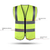 10 Pieces Zipper Safety Vest With Reflective Strips High Visibility Safety Reflective Vest without Pockets- Fluorescent Yellow