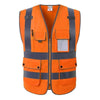 6 Pieces Orange Red Reflective Safety Vest For Traffic Sanitation Construction Workers