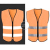 10 Pieces Reflective Working Vest with 2 Highly Reflective Strips Safety Vest for Outdoor Work, Jogging, Sports - Orange