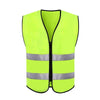 10 Pieces High Visibility Reflective Safety Vests Zipper Reflective Vest Fluorescent Yellow Breathable Construction Workwear