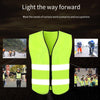 10 Pieces High Visibility Reflective Safety Vests Zipper Reflective Vest Fluorescent Yellow Breathable Construction Workwear