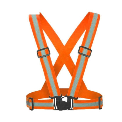 10 Pieces Highly Visibility Reflective Straps Elastic Safety Strap Reflective Vest Free Size Night Running Riding Safety Warning Suit - Fluorescent Orange