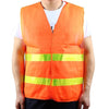 10 Pieces Orange Cloth Reflective Vest With Two Horizontal Yellow Reflective Strips On Site Garden Construction Project Traffic Sanitation Worker's Letterless Vest