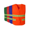 6 Pieces Highlight Safety Reflective Vest Body Protection Multi-Pocket Work Reflective Vest for Sanitation Construction Building Night Work Clothing - Orange