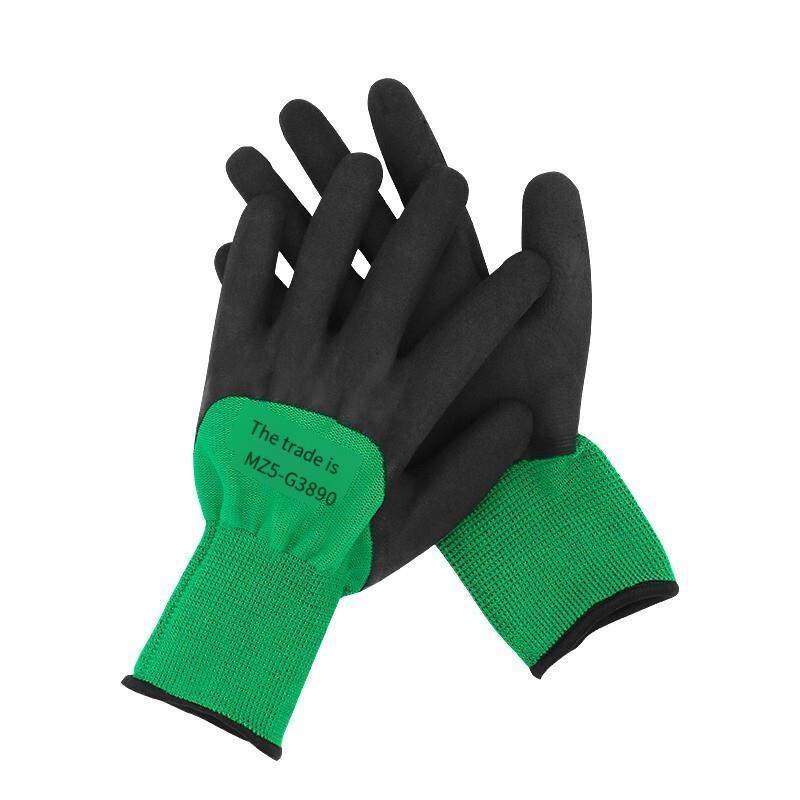 6 Bags Dipping Wrinkled Labor Protection Gloves Hanging Rubber Semi Hanging Anti Slip Wear Resistant Rubber Gloves Industrial Site Gloves 12 Pairs