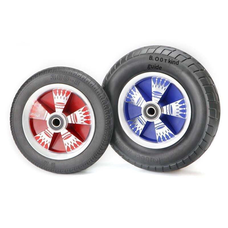 Caster Rubber Silent 14 Inch  Two Wheel Solid Tire Trolley Wheel 14 Inch Blue Thickened Rubber Wheel