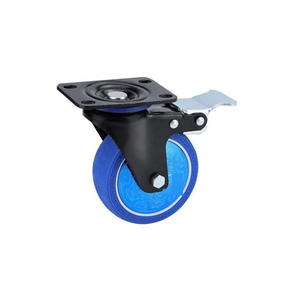 Caster TPR Silent Rubber Wheel Handcart Caster 5 Inch Universal Brake Wheel