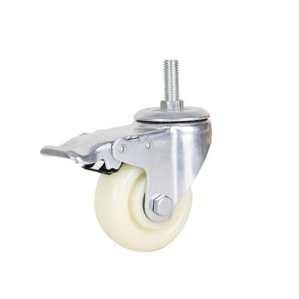 6 Pieces Nylon Wheel Caster Cart Wheel Nylon Wheel Hand Push Wheel Thickened Wheel 4 Inch Light Screw Universal Band Brake Wheel