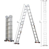 Aluminum Alloy Thickened Multi-function Elevator Project Staircase [Thickened Version] German Standard 5.0m Miter Ladder 3.3m Variable Vertical Ladder 6.6m H Aluminum Alloy Ladder