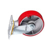 Plate Swivel Caster 6 Inch Flat Bottom Movable Casters Heavy Duty Iron Core Red Polyurethane Caster Universal Wheel - 1Pcs