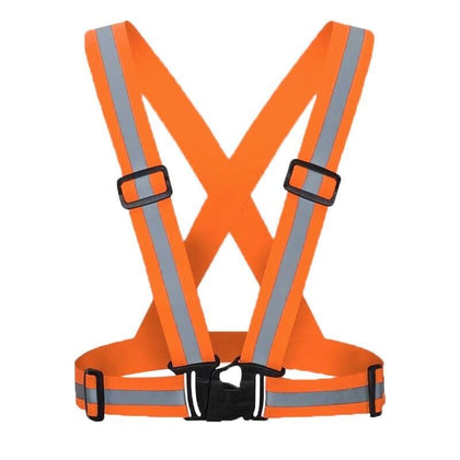 10 Pieces Reflective Vest Elastic Strap Safety Vest High Visibility Fully Adjustable Free Size Safety Gear for Running Jogging Cycling Walking - Orange