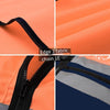 6 Pieces High Visibility Zipper Multi Pocket Reflective Vest Safety Warning Vest 4 Reflective Strips - Fluorescent Orange + Blue