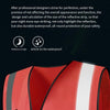 10 Pieces Reflective Vest Zipper Multi Pocket Reflective Vest Fluorescent Red Car Traffic Safety Warning Vest 4 Pieces Reflective Strips Environmental Sanitation Construction Duty Riding Safety Suit