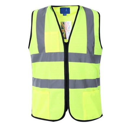 6 Pieces Fluorescent Mesh Reflective Vest Working Safety Vest for Construction Night Working Cycling Hiking Jogging Walking