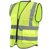 6 Pieces Fluorescent Mesh Reflective Vest Working Safety Vest for Construction Night Working Cycling Hiking Jogging Walking