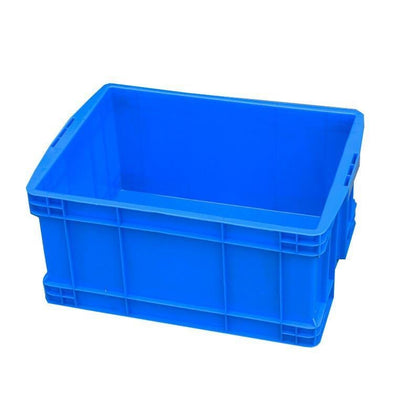 Covered Plastic Turnover Box Storage Box Blue / Yellow, 550 * 420 * 260mm / 2 Pieces