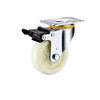 3 Inch Swivel Casters 4pcs Medium Universal Wheels with Double Brake Beige Polypropylene (PP) Caster - 4pcs