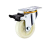 3 Inch Swivel Casters 4pcs Medium Universal Wheels with Double Brake Beige Polypropylene (PP) Caster - 4pcs