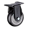 B2-5-inch Fixed Black Polyurethane (PU) Caster Medium Directional Wheel 4 Sets / Set