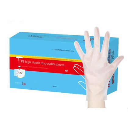 6 Bags Disposable TPE Gloves Large Thickened Long Frosted Antiskid Food Grade Baking Kitchen Gloves 100 Pieces