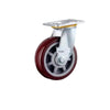 5 Inch Red Plate Swivel Casters 4pcs Pack Flat Bottom Movable Heavy Duty Polyurethane Caster Universal Wheel - 4pcs