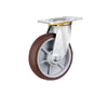 6 Inch Flat Bottomed Movable Caster Double Axle Coffee Colored Rubber TPR Wheel 4 Medium And Heavy Universal Wheels