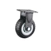 4Pcs 5-Inch Fixed Heavy Duty Caster Wheels Gray Core Black Foam Caster Directional Wheel with Double Ball Bearings - 4pcs