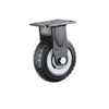 4 Inch Fixed Heavy Duty Caster 4Pcs Imported Elastic Rubber Wheels Gray Core Black Foam Caster Directional Wheel - 4Pcs