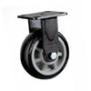 Fixed Heavy Duty Caster 6 Inch with Double Ball Bearings 4Pcs Wheels Gray Core Black Polyurethane (PU) Caster Directional Wheel - 4Pcs