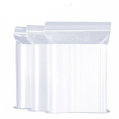 6 Pieces 20*28*12 Thread 100 Pieces Food Self Sealing Bag Thickened Waterproof PE Transparent Mobile Phone Mask Compact Bag