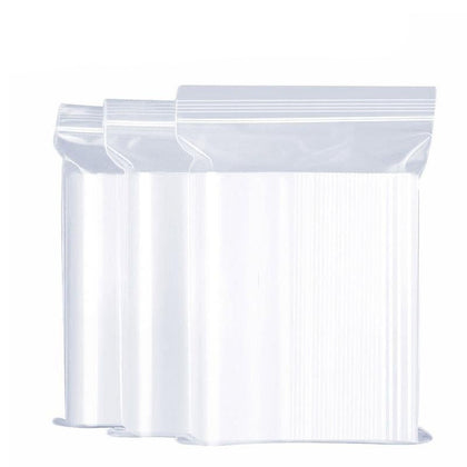 6 Pieces 17*25*12 Thread 100 Pieces Food Self Sealing Bag Thickened Waterproof PE Transparent Mobile Phone Mask Storage Bag Sealed Plastic Bag