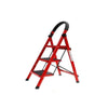 Red Herringbone Ladder Folding Three Step Ladder Thickening Telescopic Stainless Steel Ladder Climbing Ladder Thickening Three Step Ladder Multifunctional Herringbone Ladder Bearing 150kg