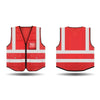 6 Pieces V-shape Collar Safety Vests with 8 Pockets Mesh Breathable Reflective Vest Construction Vehicle Reflective Clothing Traffic Security Clothing - Red