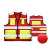 V-Neck Safety Vests with 4 Pockets Mesh Breathable Reflective Vest Construction Vehicle Reflective Clothing Traffic Security Clothing - Red