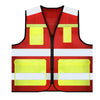 V-Neck Safety Vests with 4 Pockets Mesh Breathable Reflective Vest Construction Vehicle Reflective Clothing Traffic Security Clothing - Red