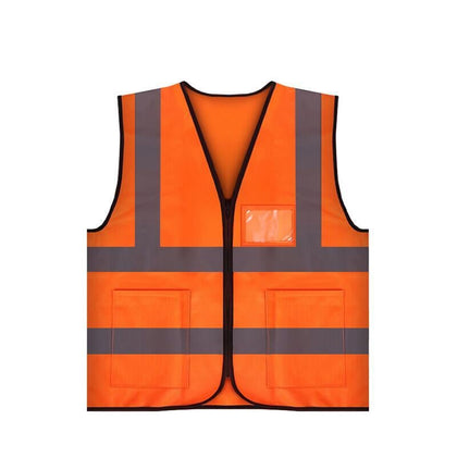 10 Pieces Orange Reflective Vest Safety Working Vest Safety Suit Construction Reflective Vest Traffic Security Personal Protection Safety Vests