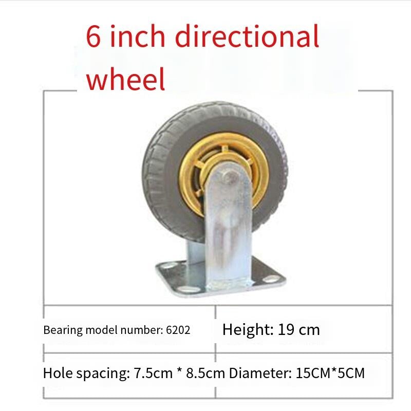 6 Inch Directional Wheel Wheelbarrow Caster Rubber Wheel Silent Wheel Directional Wheel Trailer Universal Wheel Industrial Flat Car Wheel