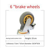 6 Inch Brake Wheel Wheelbarrow Caster Rubber Wheel Silent Wheel Directional Wheel Trailer Universal Wheel  1 Piece
