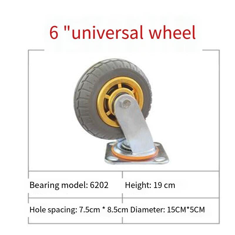 6 Inch Directional Wheel 2 And Universal Wheel 2 Wheelbarrow Caster Rubber Wheel Silent Wheel Directional Wheel Trailer Universal Wheel