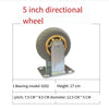5 Inch Directional Wheel Wheelbarrow Caster Rubber Wheel Silent Wheel Directional Wheel Trailer Universal Wheel 1 Piece