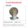 Wheel Barrow Caster Rubber Wheel Silent Wheel Directional Wheel Trailer Universal Wheel Industrial Flat Car Wheel Barrow Wheel 5 Inch Directional Wheel 2 Pieces+Universal Wheel 2 Pieces