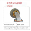 Wheel Barrow Caster Rubber Wheel Silent Wheel Directional Wheel Trailer Universal Wheel Industrial Flat Car Wheel Barrow Wheel 5 Inch Directional Wheel 2 Pieces+Universal Wheel 2 Pieces