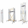 6.3m Aluminum Alloy Scaffold 2200 * 2100 * 6300 Mm Folding Lifting Platform With Wheel Movable Frame Engineering Ladder Mobile Scaffold
