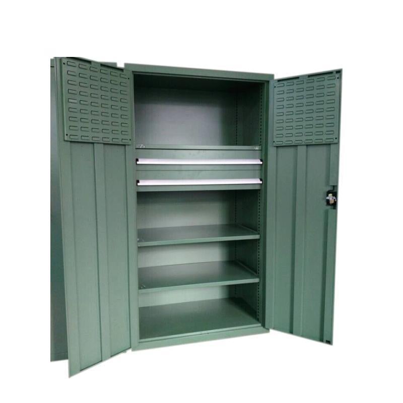 Double Door Laminated Storage Cabinet (With Drawer And Door Hanging Board)