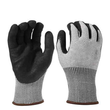 1 Pair Anti-Cutting Gloves Nitrile Frosted Gloves 13 Needles Grade 5 Anti-Tearing Anti-Piercing Wear-Resistant Breathable Protective Gloves Free Size