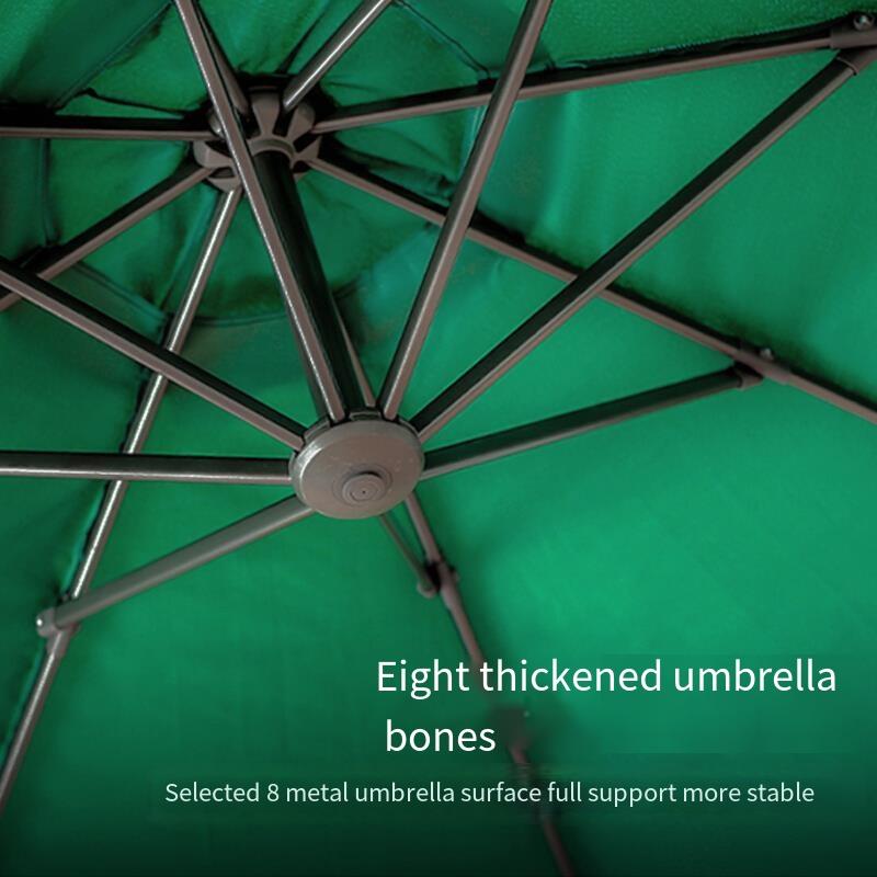 Courtyard Umbrella Outdoor Sunshade Large Sun Umbrella Roman Umbrella Stall Sentry Box Canopy Large Umbrella 2.7m Double Top Dark Green