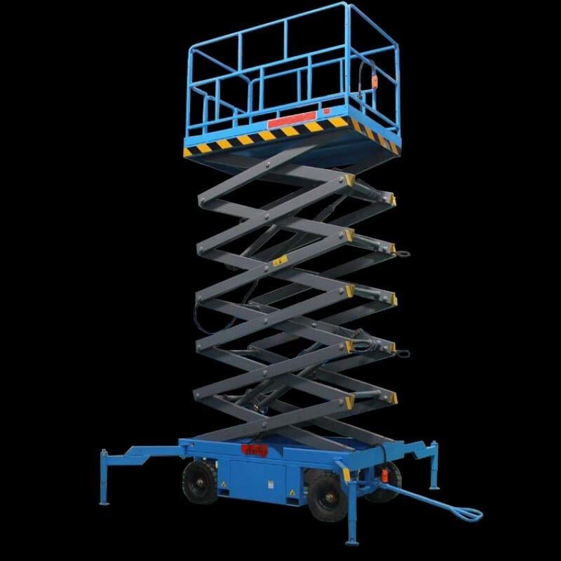 High Altitude Platform Mobile Hydraulic Lifting Work Vehicle Aluminum Alloy Four Mast High Altitude Elevator