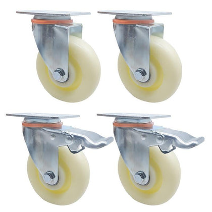 Caster Wheels Set of 4, 5-Inch Nylon Caster Silent  Wheel  for Moving Furniture Table Rotate 360 degrees