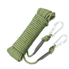 40m Safety Rope Steel Wire Core Fire Fighting Escape Rope Floor Rock Climbing Self Rescue Rope Diameter 8mm Long 40m Double Hook Army Green