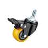Yellow 2 Inch PU Caster with Single Ball Bearing 4pcs Pack Lead Screw Plastic Orange Polyurethane (PU) Caster Light Universal Wheel - 4pcs